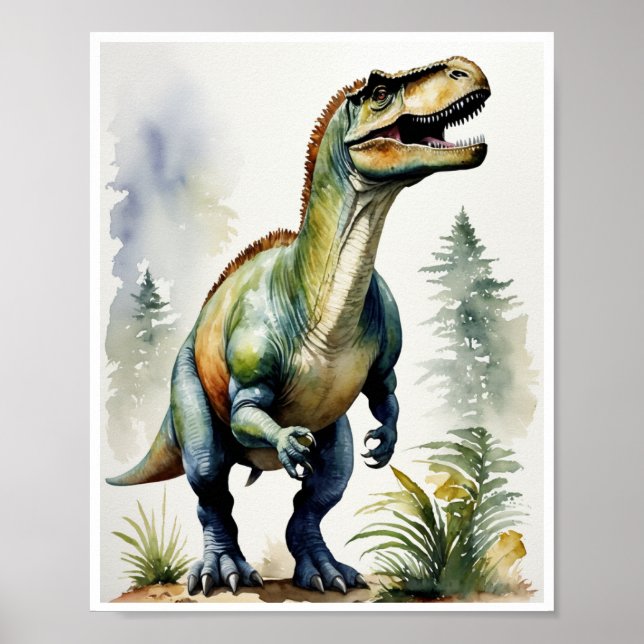 Poster Iguanodon Dinosaur aquarelle peinture murale (Devant)