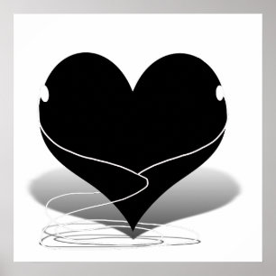 Poster iHeart Silhouette (with Ear Buds)