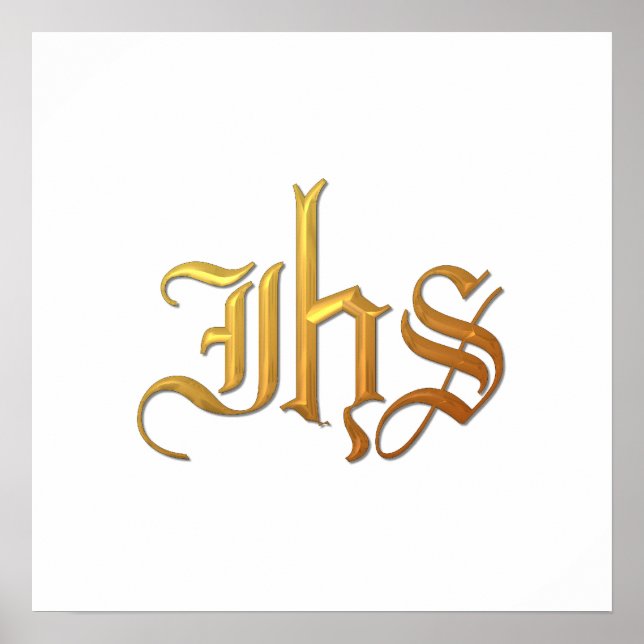 Poster IHS "3D" en or (Devant)