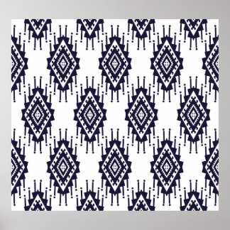 Poster Ikat Boho Aztec Textile Motif