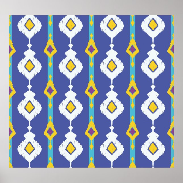 Poster Ikat, un motif ethnique sans faille. (Devant)