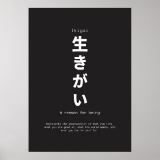Poster ikigai japaneses inspiration citation