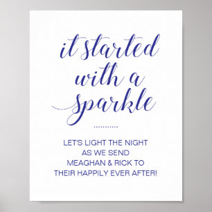 Poster Il A Commencé Avec Un Mariage Bleu Étincelant Spar