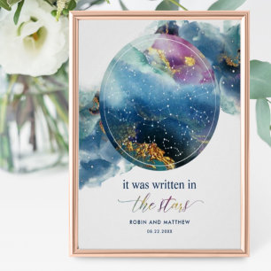 Poster Il A Été Écrit Dans L'Affiche de bienvenue Mariage
