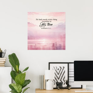 Poster "Il A Tout Fait Belle Aquarelle" Coucher De Soleil