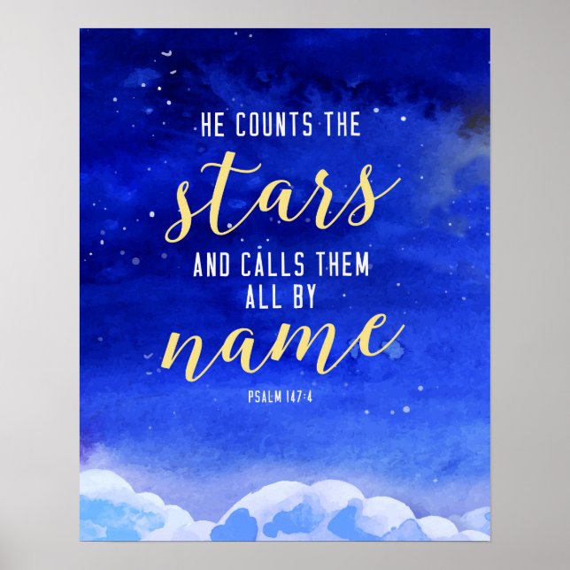 Poster Il compte le mur d'art des étoiles (Devant)