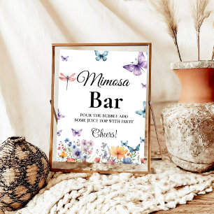 Poster Il donne aux papillons Fête des mariées mimosa sig
