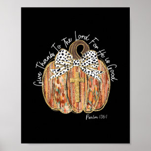 Poster Il est bon Coquette Bow Citrouille Jésus Thanksgiv
