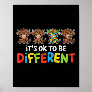 Poster Il Est Ok D'Être Différent Vache Heifer Sensibilis