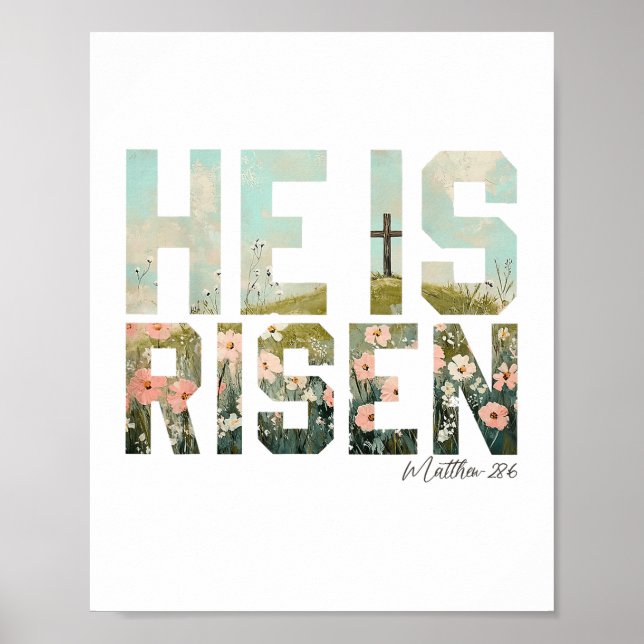 Poster Il est Ressuscité Bohème Pâques Chrétien Jésus (Devant)