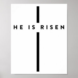 Poster Il Est Ressuscité Croix Jésus Pâques Chrétiens 1
