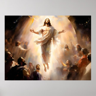 Poster Il Est Ressuscité, Jésus Ascension Au Ciel
