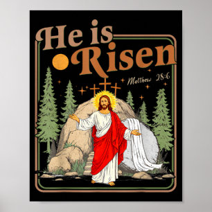 Poster Il est ressuscité Jésus chrétien joyeuses pâques f