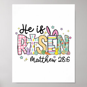 Poster Il Est Ressuscité Jésus Chrétien Joyeux Enfant De
