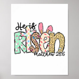Poster Il Est Ressuscité Jésus Chrétien Joyeux Fête de Pâ