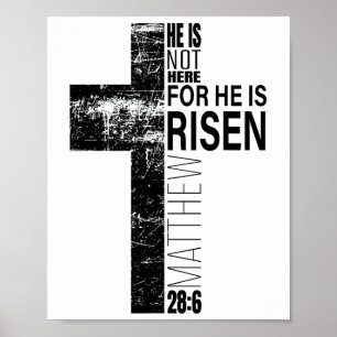 Poster Il Est Ressuscité Papa Chrétien Pâques Verset Bibl