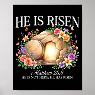 Poster Il est ressuscité religieux chrétien pâques jésus 