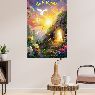 Poster Il est ressuscité — Résurrection de Pâques —  Luc 