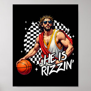 Poster Il Est Ressuscité Rizzin' Pâques Jésus Foi Chrétie