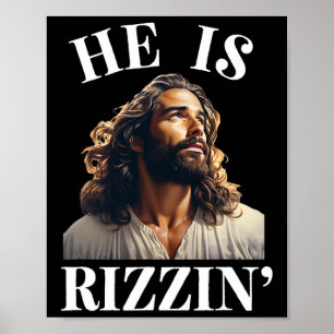 Poster Il Est Rizzin - Drôle Jésus chrétien Pâques Dit