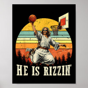Poster Il Est Rizzin Pâques Bysketll Christian