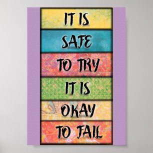 Poster Il est sûr d'essayer - Art Motivant et Inspirant