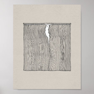 Poster Il Est Terminé - Matthieu 27:51 Bible Mur Art