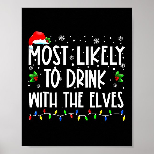 Poster Il Est Très Probable De Boire Avec La Famille Elve (Devant)