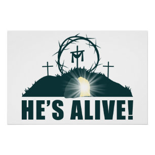 Poster Il est vivant ! Pâque chrétienne Pâques Jésus vide
