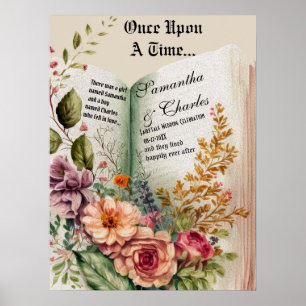Poster Il était une fois   Floral Book Mariage