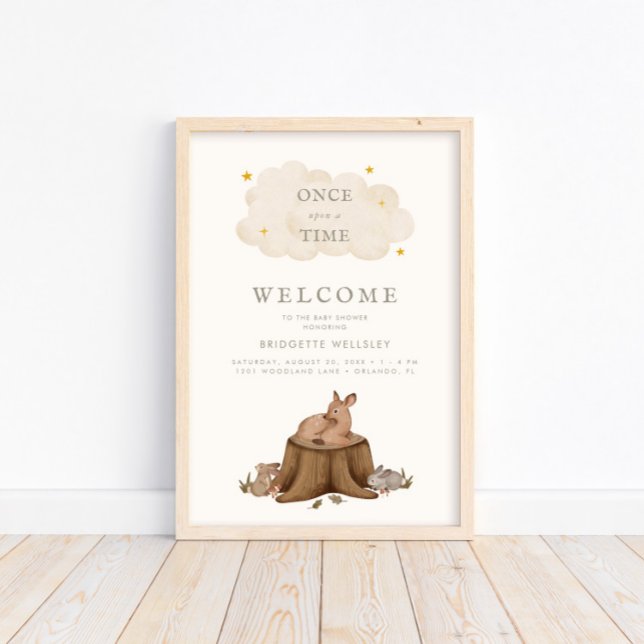 Poster Il était une fois Woodland Baby Welcome (Créateur téléchargé)