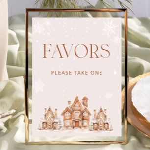 Poster Il faut un village Baby shower d'hiver Faveurs