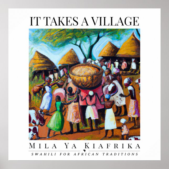 Poster Il faut un village - cadre du patrimoine Tribal Af (Devant)