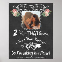 Il m'a volé mon coeur amusant poème Chalkboard Mar