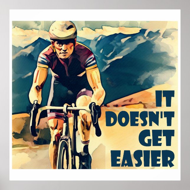 Poster Il ne devient pas plus facile de faire du vélo (Devant)