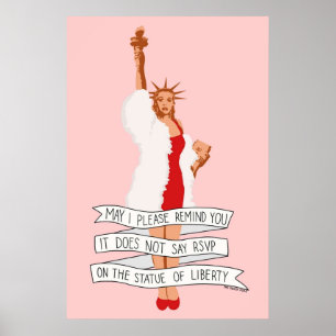 Poster Il Ne Dit Pas RSVP Sur La Statue De La Liberté Le