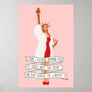 Poster Il Ne Dit Pas RSVP Sur La Statue De La Liberté Le