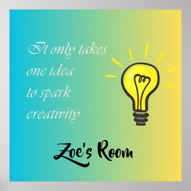 Poster Il ne prend qu'une seule idée - nom modifiable (Devant)