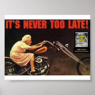 Poster IL N'EST JAMAIS TROP TARD - Granny on Harley Poste