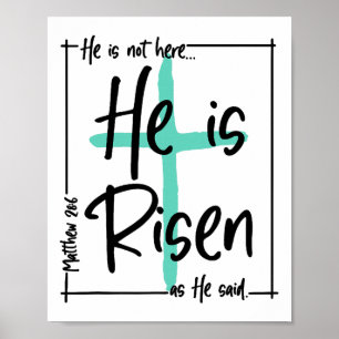 Poster Il N'Est Pas Là Il Est Ressuscité Jésus Croix Chré