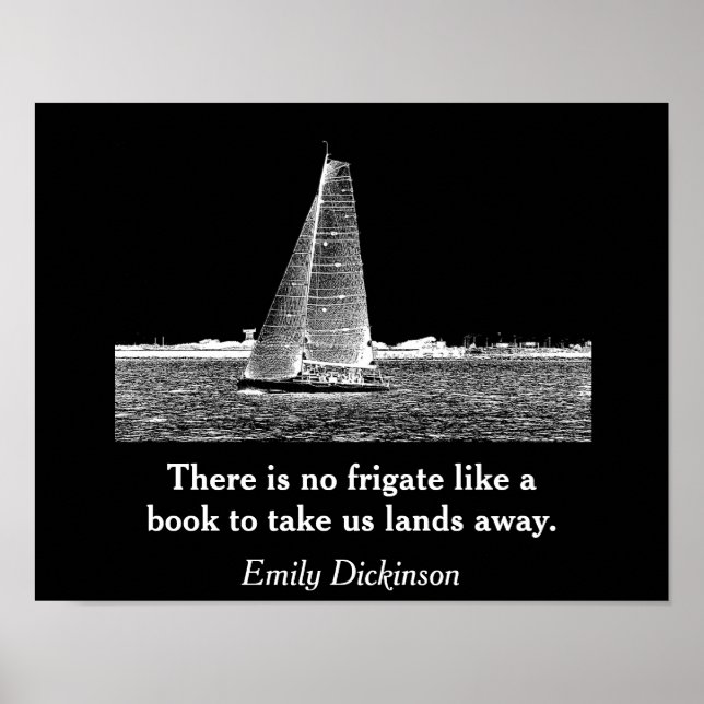 Poster Il n'y a pas de frégate _ Emily Dickinson -art (Devant)