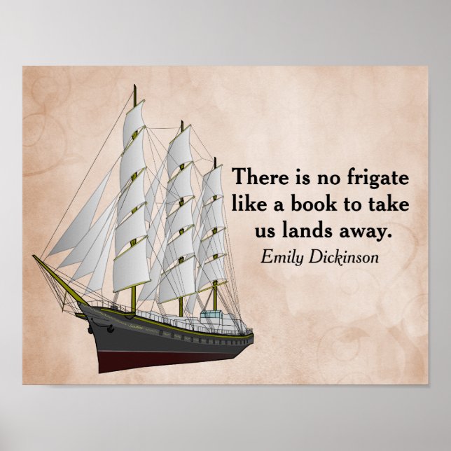Poster Il n'y a pas de frégate _ Emily Dickinson -art (Devant)