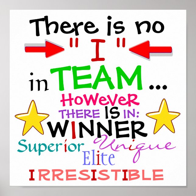 Poster Il n'y a pas de "I" en TEAM, TOUTEFOIS ... (Devant)