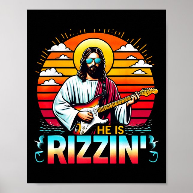 Poster Il Rizzin Pâques Christian Jésus Drôle Jésus Gu (Devant)