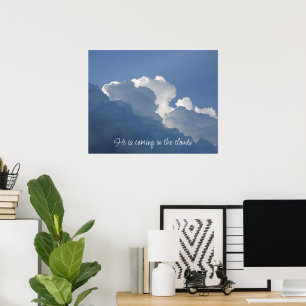 Poster Il vient dans les nuages Citation chrétienne