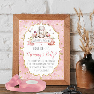 Poster Il Y A Du Lapin Sur Le Chemin ! Jeu baby shower