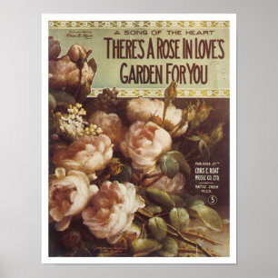Poster Il y a une couverture Rose Vintage
