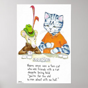 Poster Il y avait un chat Tom - poème illustré