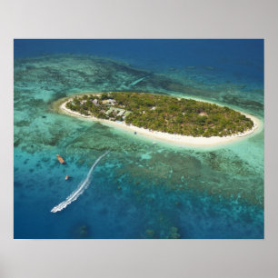 Poster Île au trésor Resort et bateau, Fidji