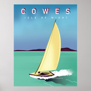 Poster île de cowes de copie d'affiche de voyage de wight